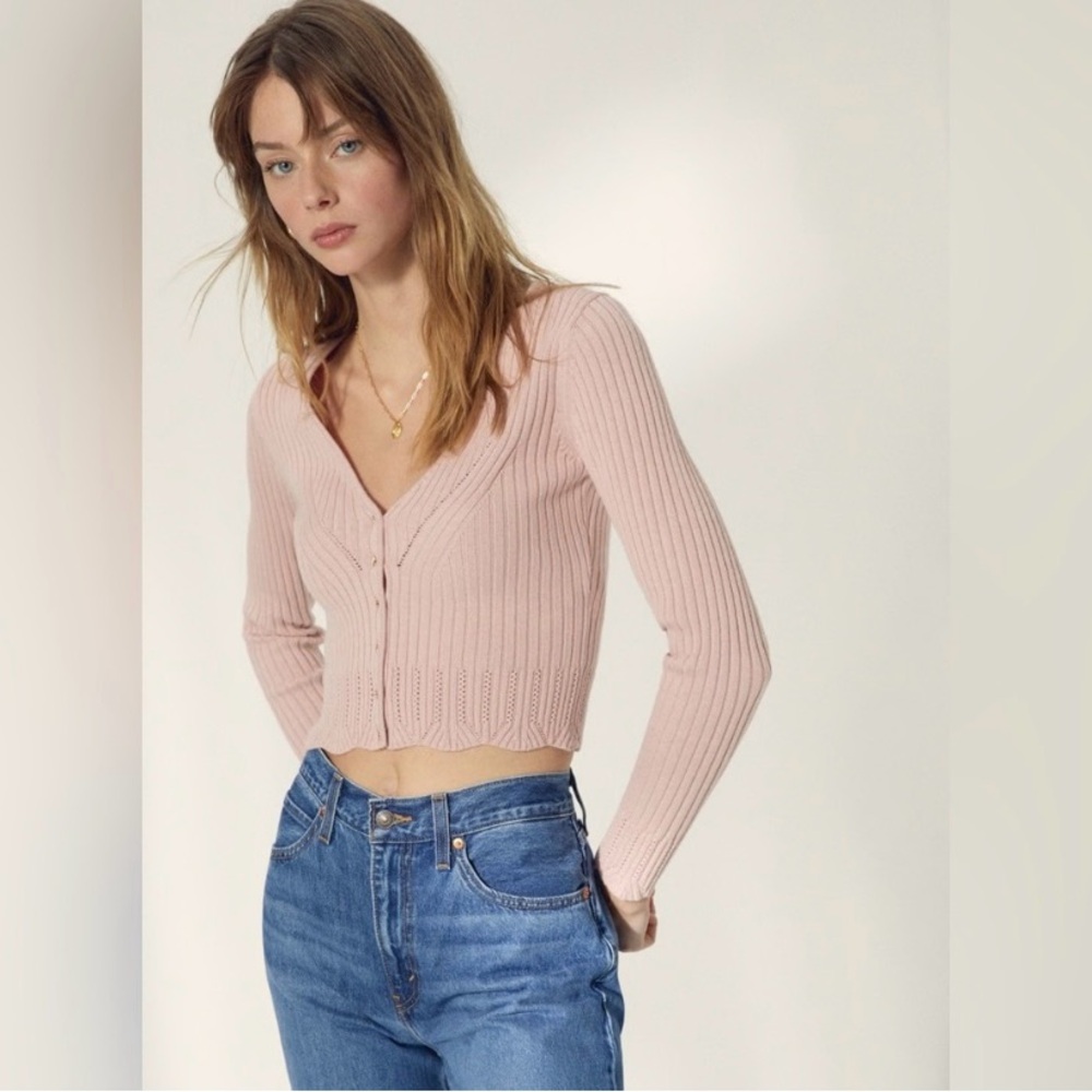 wilfred evie cardigan in mousse pink